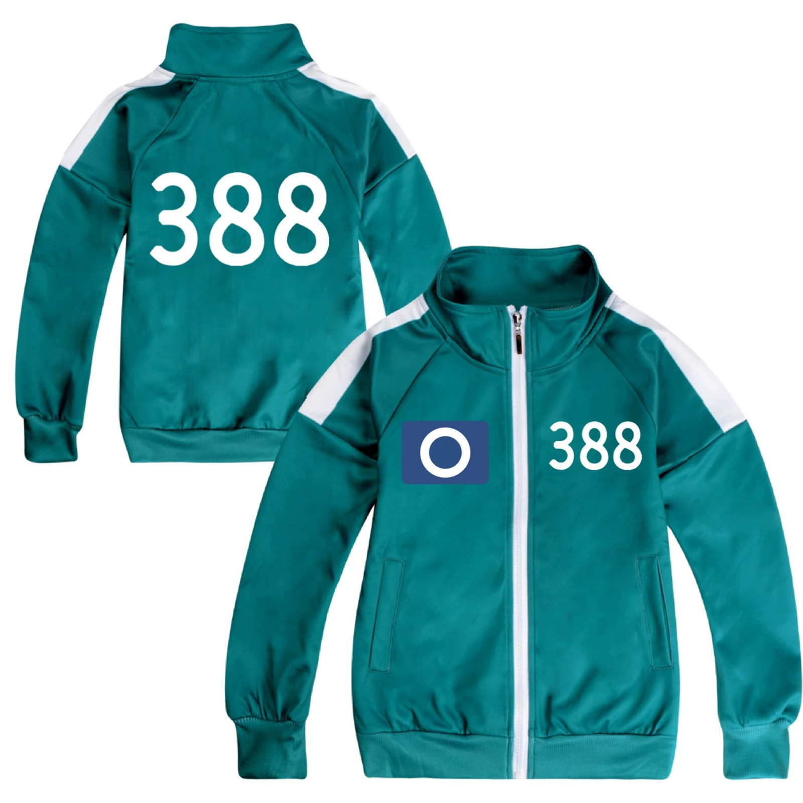 SJLDQY SJLDQY Child Kids Boys Squid Game Jacket 456 Digital Printed Zipper Long Sleeve Stand Collar for Korean Folk Game Themed Events Parties Tops